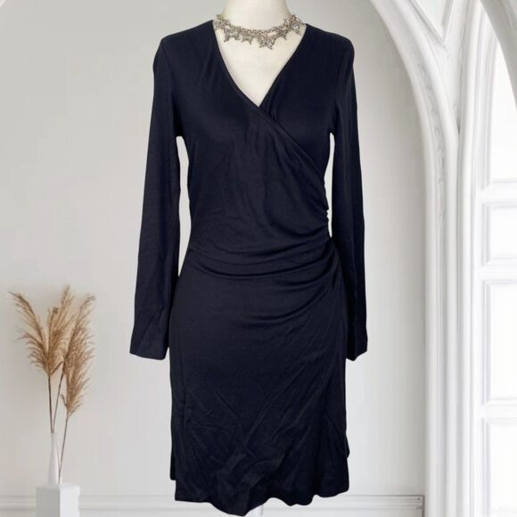 Vintage Witchy Whimsygoth Frederick's Of Hollywood Little Black Wrap Dress M - Picture 1 of 8
